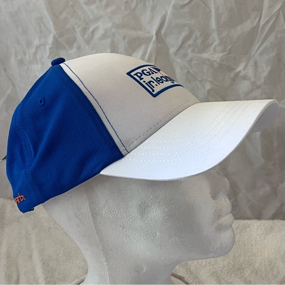 PGA Jr. League Adult Adjustable White and Blue Golf Cap - Picture 5 of 8